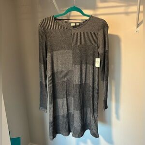 GAP Charcoal Patchwork Long Sleeve Dress